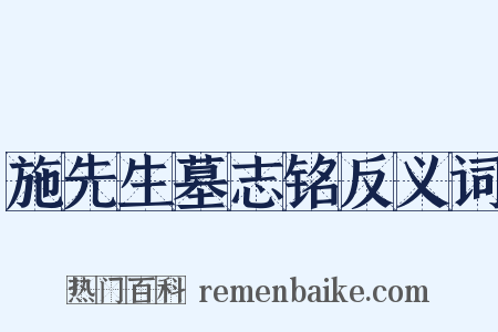 施先生墓志铭反义词是什么意思的图片